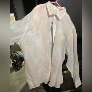 baird mcnutt white linen shirt size l